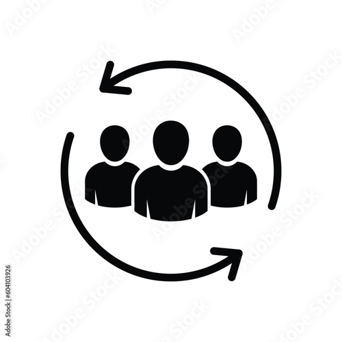 Customer icon. Customer Retention, Returning Clients Vector Glyph Icon. Human resource management. Return sign. Managed care. Customer relationship management. Employee Practice. CRM