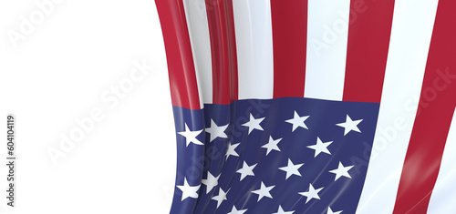 Fototapeta Naklejka Na Ścianę i Meble -  Resilient Spirit: Vibrant 3D USA Flag Symbolizes American Determination