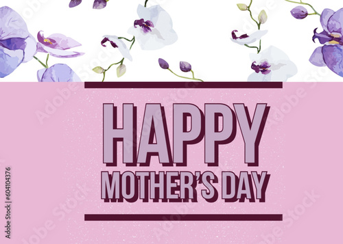 Happy mother’s day  - Flowers card - ideal for website, email, presentation, postcard, book, t-shirt, sweatshirt, label, sticker, book, notebook, 