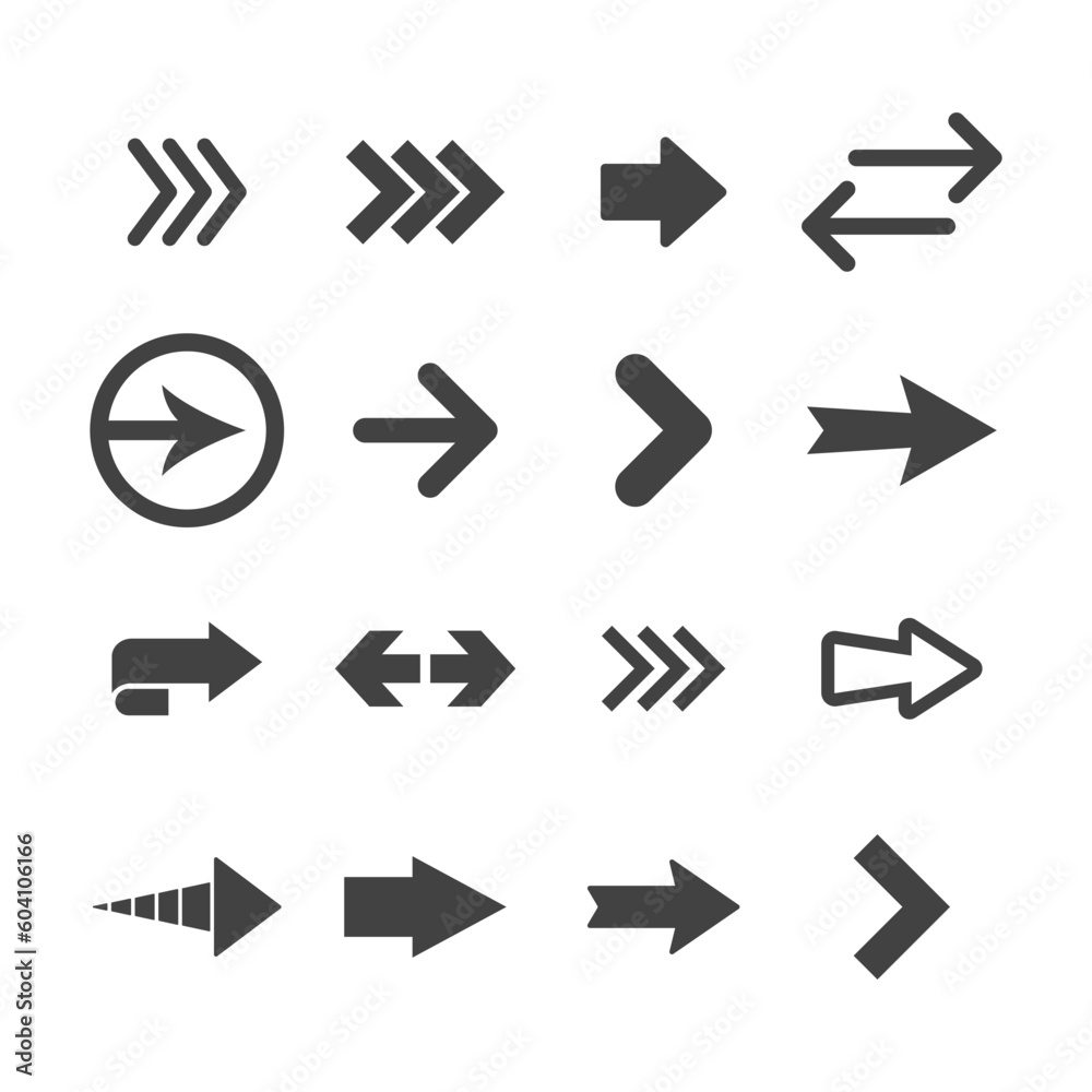 Arrow pictogram collection. Set of arrows. Arrow pictogram collection. Set of arrows.
