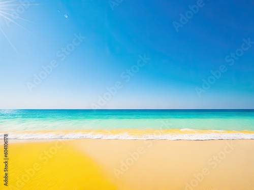 Bright sand beach sunshine background. ai generative