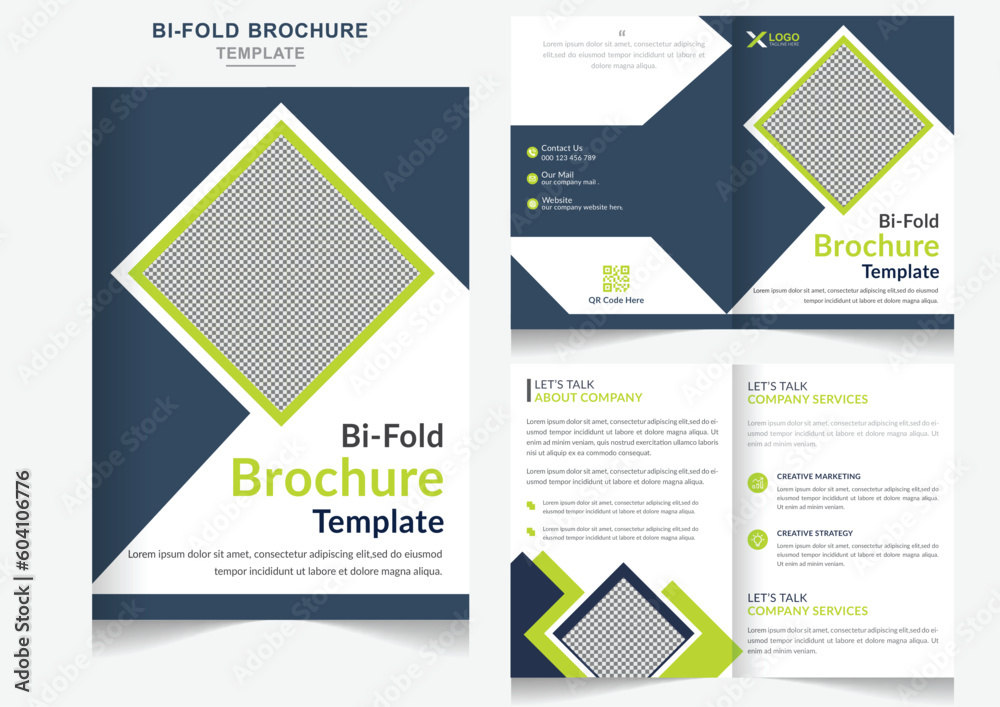Modern BiFold Business Brochure Layout Design Editalbe Template