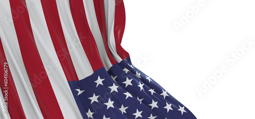 Fototapeta Naklejka Na Ścianę i Meble -  United States flag isolated on white banner