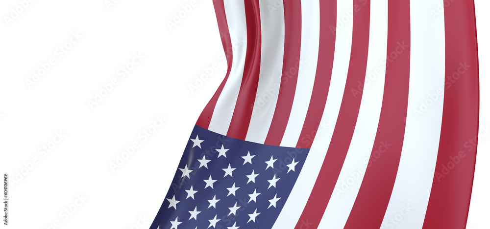 Obraz premium Symbolic Resilience: Stunning 3D USA Flag Portrays Resolute Spirit