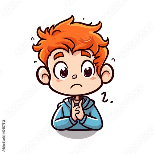 little child with worry face style 1