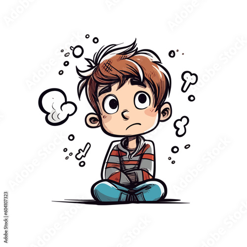 little child with worry face style 2