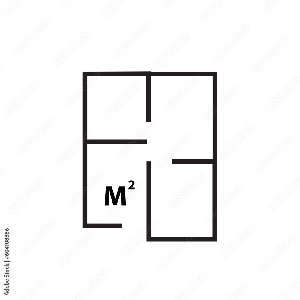 Square meter icon vector logo design template Square meter icon vector logo design template