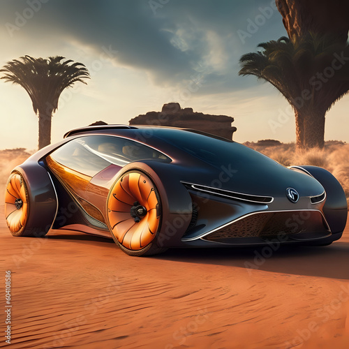 Future Car in a Dessert