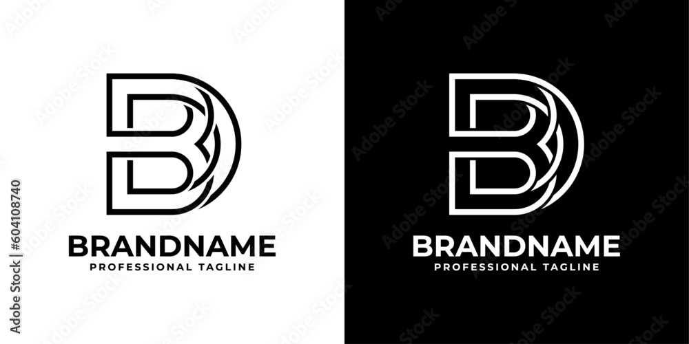 Letter DB or BD Monogram Logo, suitable for any business with DB or BD initials. - obrazy, fototapety, plakaty 