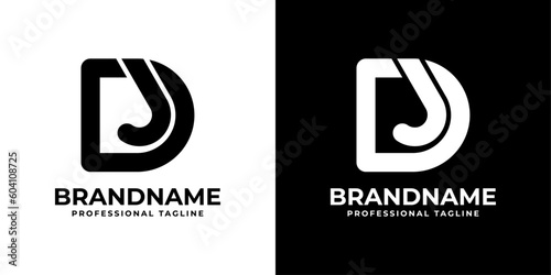 Letter DJ or JD Monogram Logo, suitable for any business with DJ or JD initials.