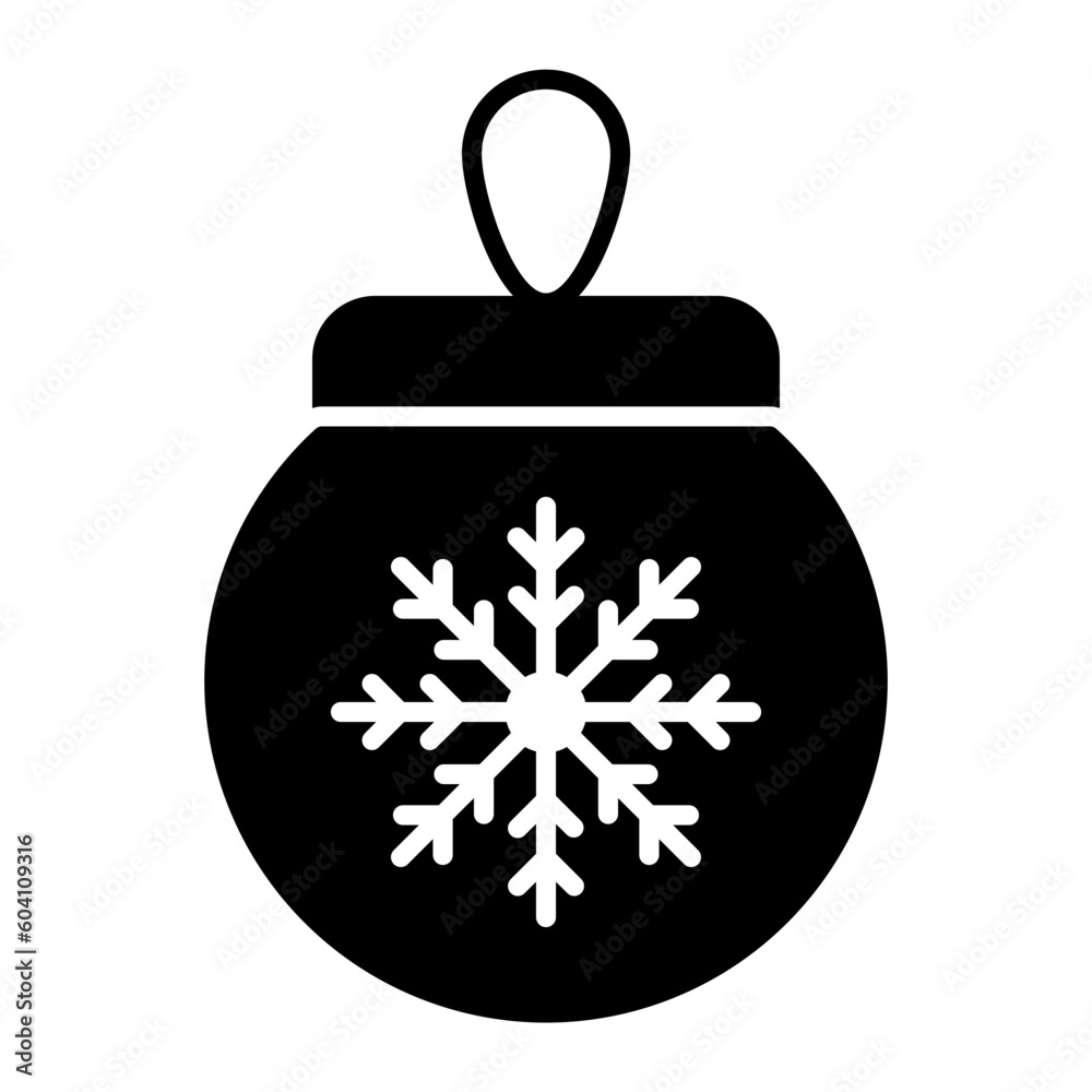 Fototapeta premium Christmas Ball Glyph Icon