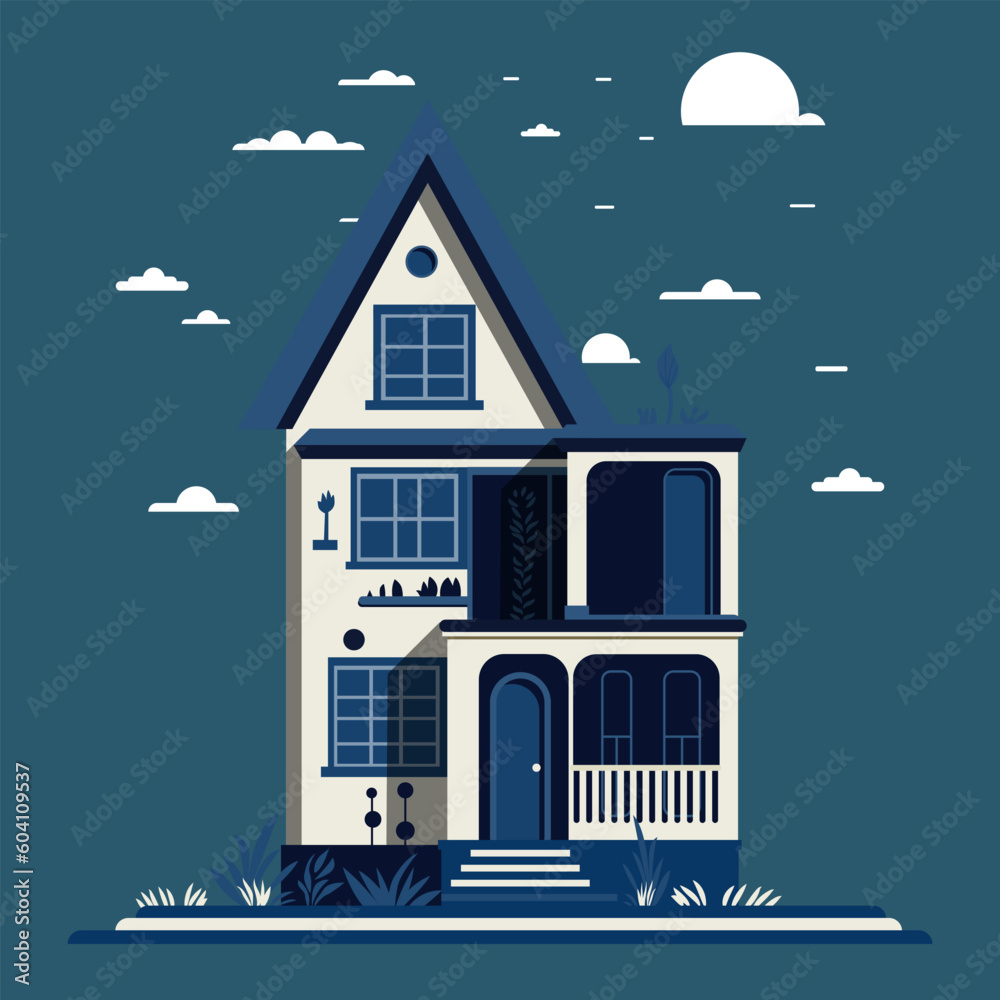 Fototapeta premium Modern house clip art used for decoration and more.
