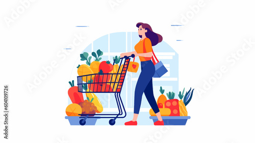 person with shopping cart (Generative AI)