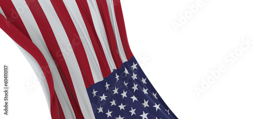 American Flag or United States of America national flag background in sunlight, close up