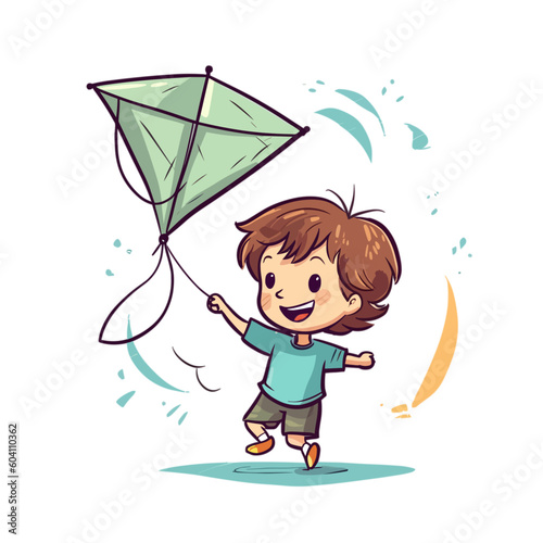 a little child with kite