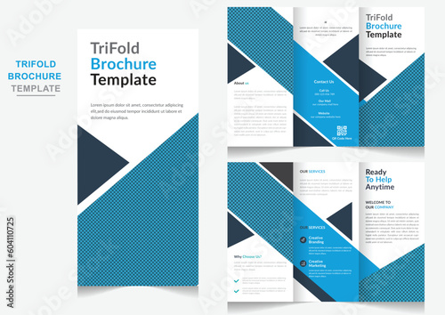 Corporate business trifold brochure and business flyer design editable template