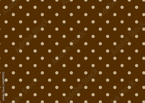 シンプルなドット柄のポップな背景イメージ（茶色）