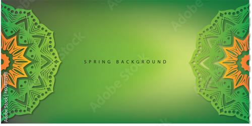 Green abstract mandala background. Decorative element for print, poster, cover, flyer, banner.  mandala design ornamental beautiful background in vector illustration