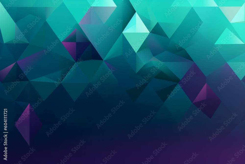 Fototapeta premium Teal and purple faceted geometric landscape background