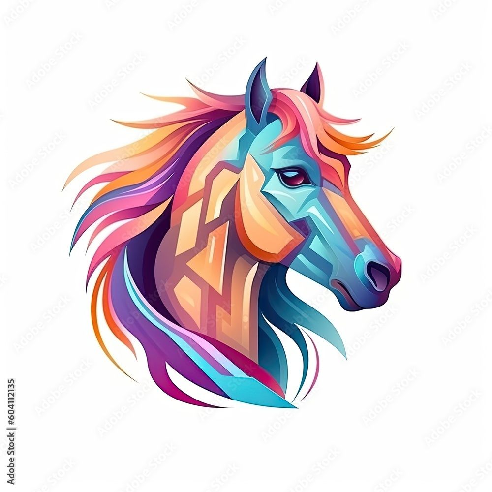 Pony horse cute character illustration. Generative AI Pony horse cute character illustration. Generative AI