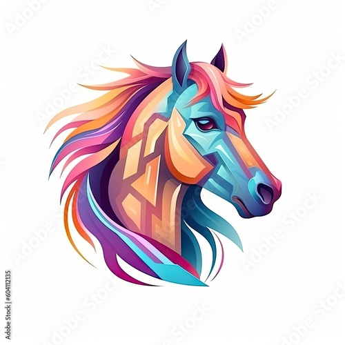 Pony horse cute character illustration. Generative AI © tanyastock