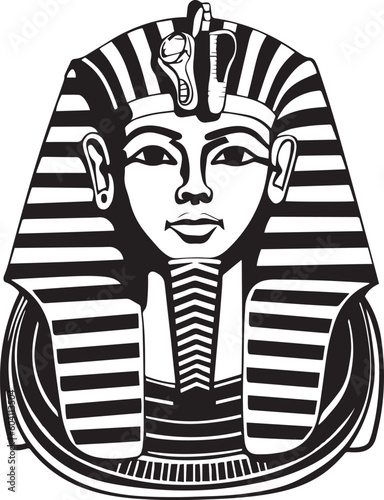 Egyptian king Tutankhamun, Ancient Egyptian mask of the pharaoh Tutankhamun vect Fototapet