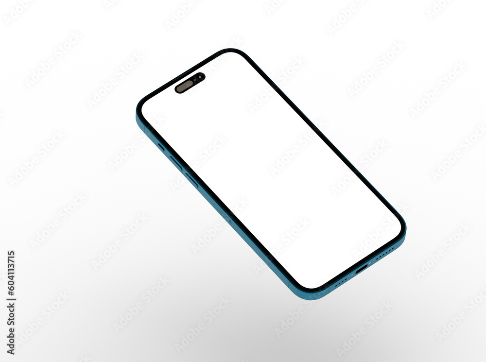 Modern glass smartphone hanging over the table Modern glass smartphone hanging over the table