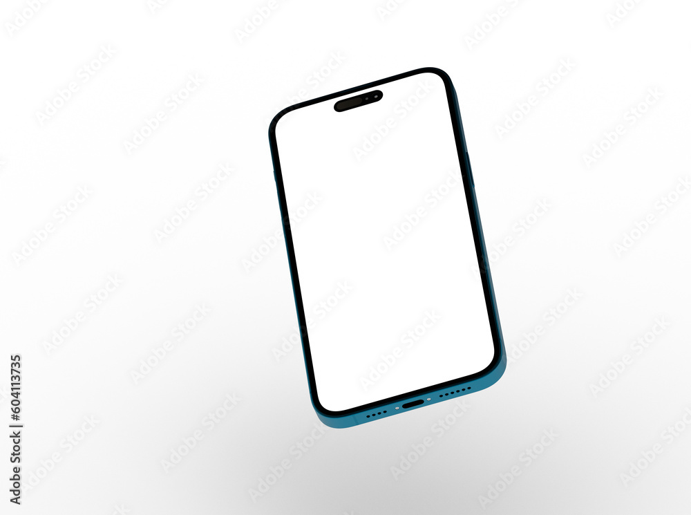 Modern glass smartphone hanging over the table Modern glass smartphone hanging over the table