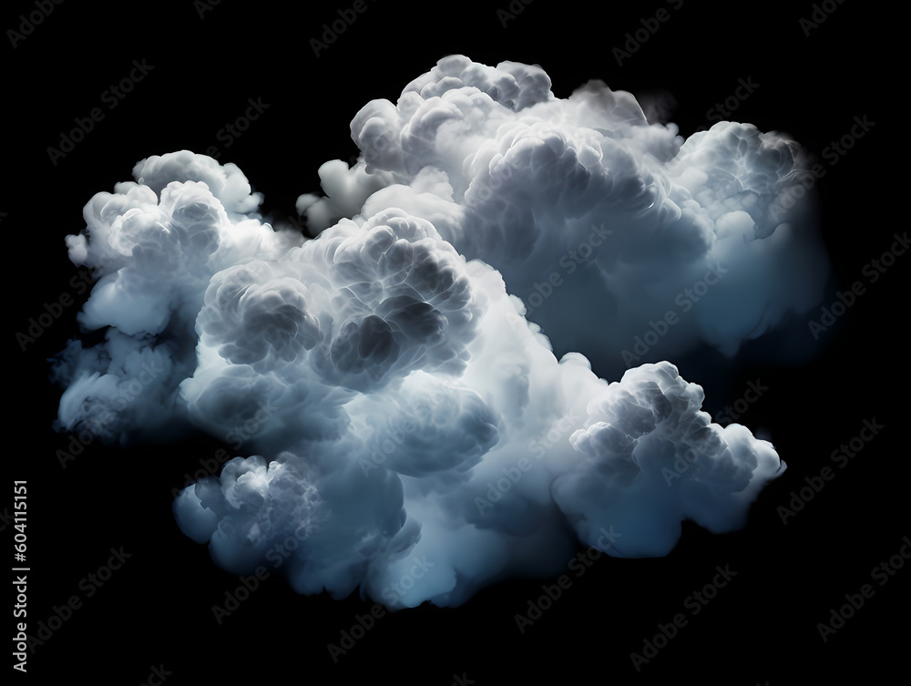 Isolated cloud on black background