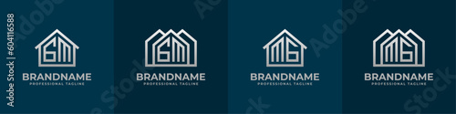 Letter GM and MG Home Logo Set. Suitable for any business related to house, real estate, construction, interior with GM or MG initials.