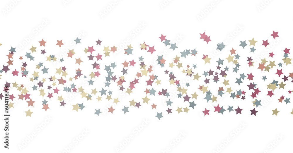 XMAS stars. Confetti celebration, Falling colourful abstract decoration for party, birthday celebrate, png transparent