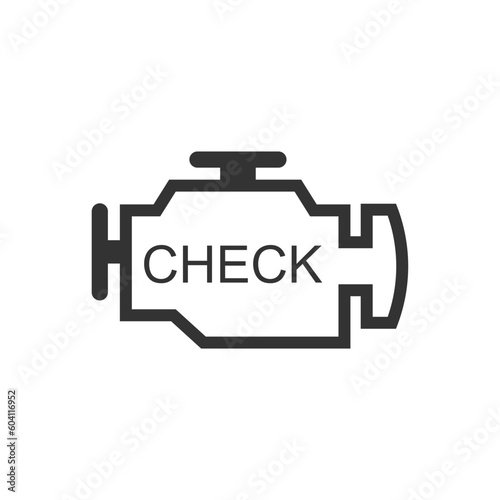 Check engine icon. Motor service symbol. Car dashboard sign. Vector illustration image.