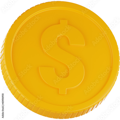 Dollar Coin 3D Illustration