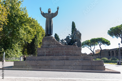 the monument dedicated to San francesco D'Assisi in Rome