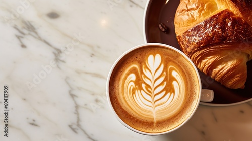 Cappuccinon Coffee  Latte  White Background. Generative AI.