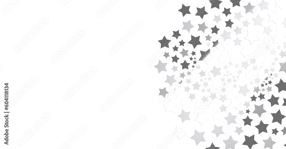 Silver stars falling from the sky. Abstract arc background. Glitter pattern for banner. - png transparent