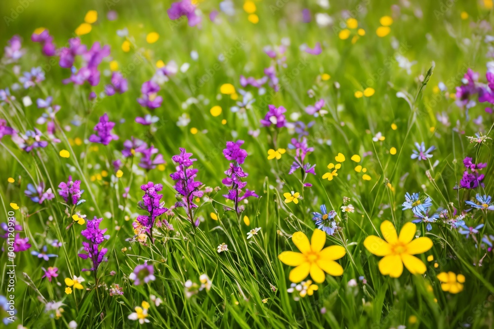 Fototapeta premium Spring's Wild Symphony. AI Generated.