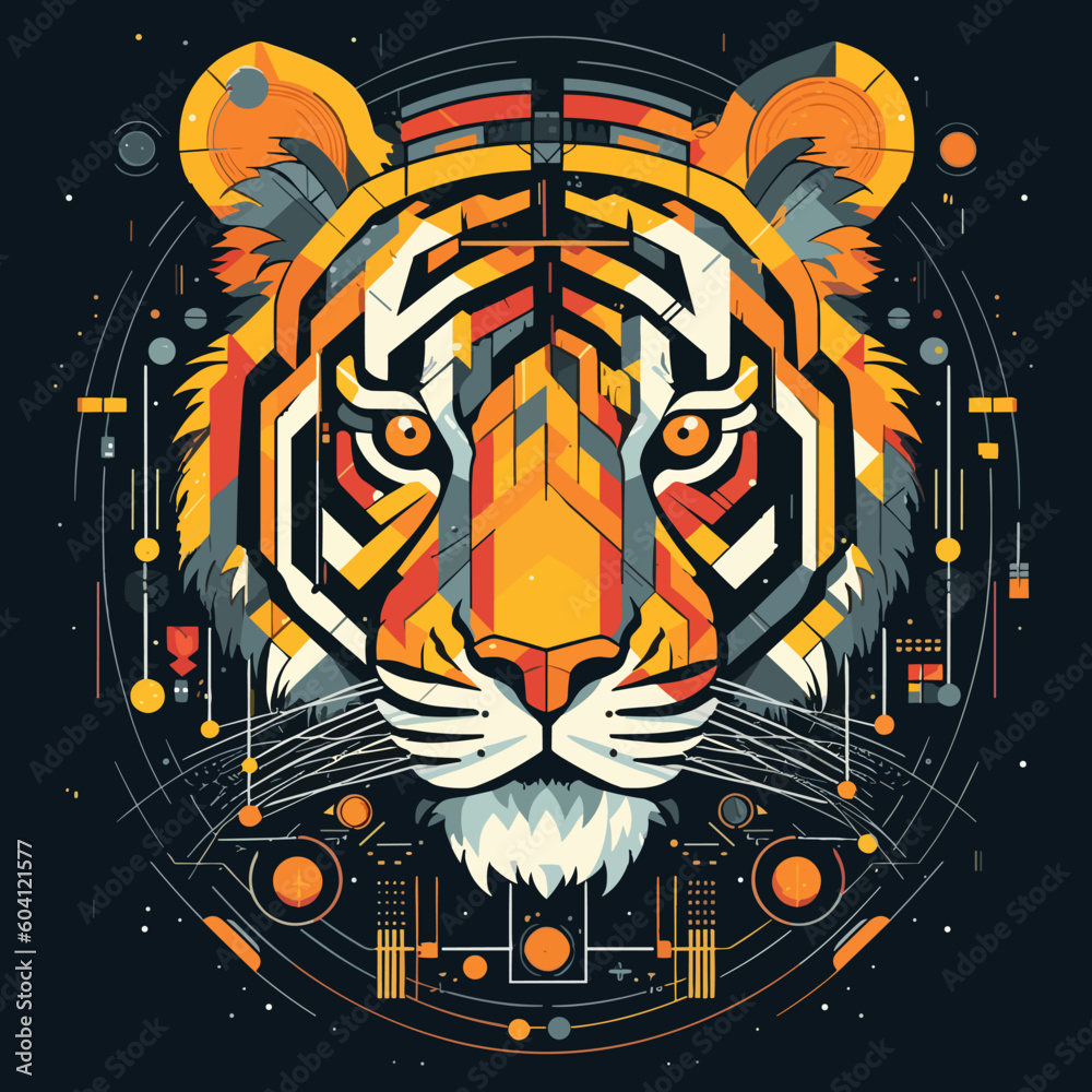 Illustrazione testa di una tigre