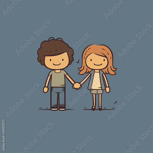 Disegno stilizzato di una coppia che si dà la mano