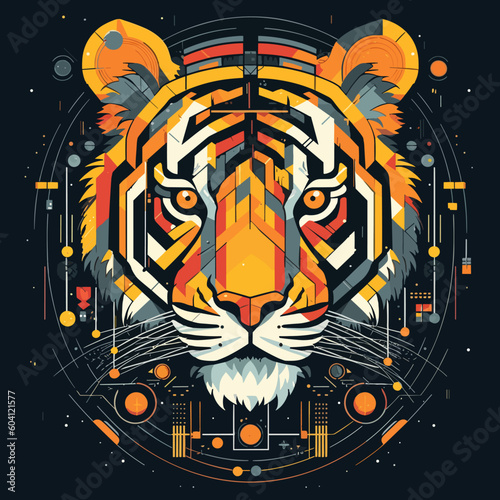 Illustrazione testa di una tigre