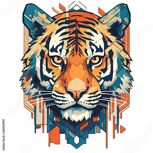 Illustrazione testa di una tigre photo
