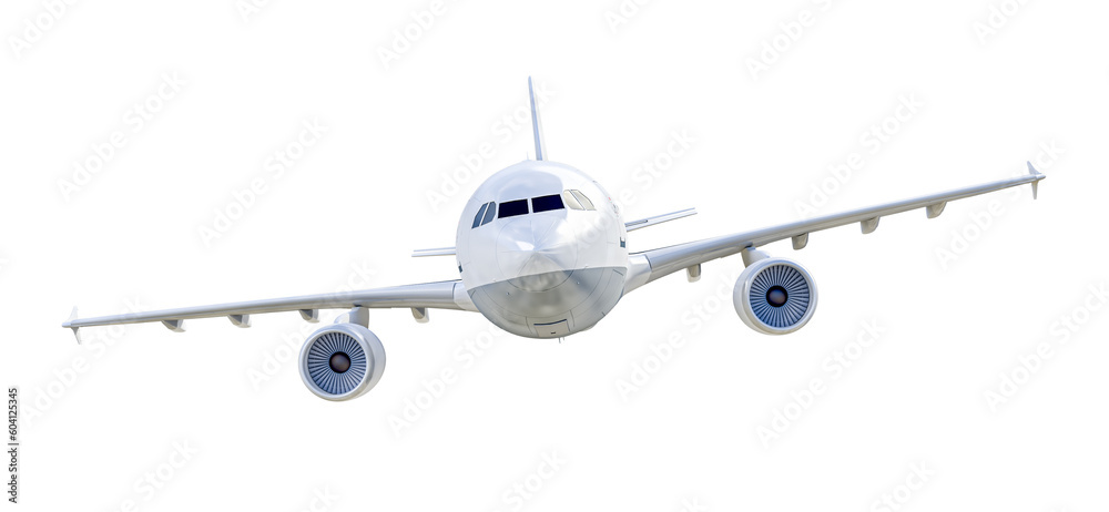 3D rendering of an isolated flying plane ready to use 3D rendering of an isolated flying plane ready to use