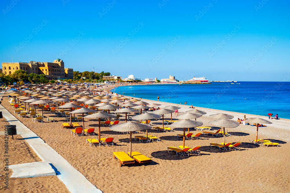 Rhodes island city beach, Greece