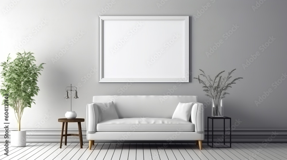 Sleek Elegance: Blank Frame in a Beautiful Modern Concept Room Sleek Elegance: Blank Frame in a Beautiful Modern Concept Room