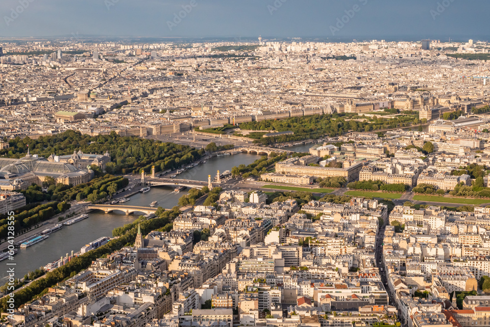 Panoramic view of Paris from the heights