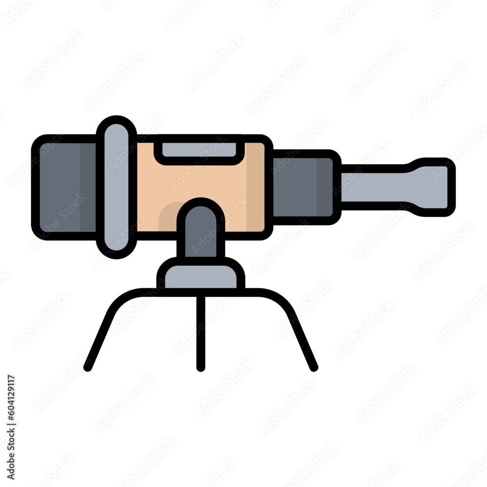 Machine Gun Line Color Icon Machine Gun Line Color Icon