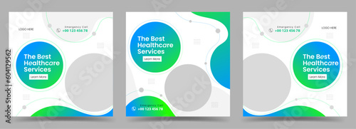 Healthcare social media post for hospital clinic web banner