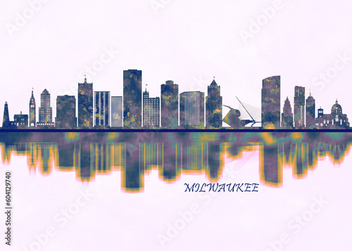 Milwaukee Skyline. Cityscape Skyscraper Buildings Landscape City Background Modern Art Architecture Downtown Abstract Landmarks Travel Business Building View Corporate