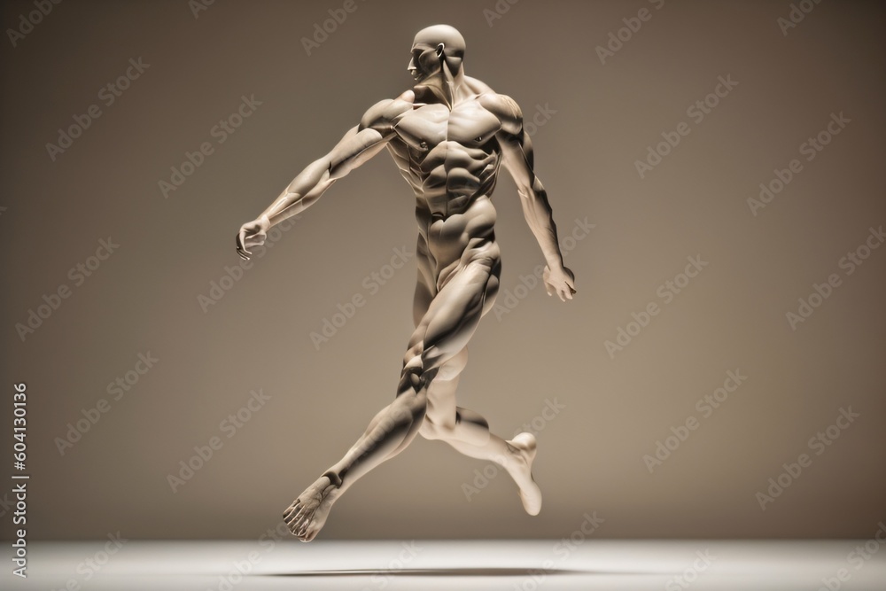 A sculpture of a human figure in motion ai
