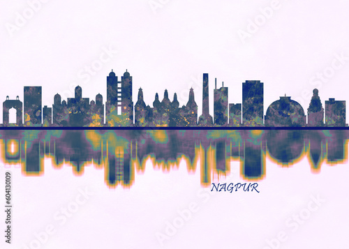 Nagpur Skyline. Cityscape Skyscraper Buildings Landscape City Background Modern Art Architecture Downtown Abstract Landmarks Travel Business Building View Corporate